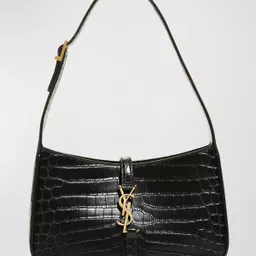 Shop Le 5 A 7 YSL Shoulder Bag in Croc-Embossed Leather | Neiman Marcus