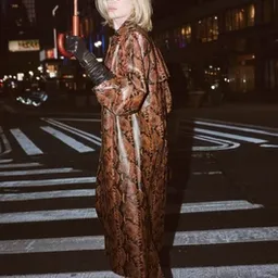 Shop Snake Print Faux-Ever Leather Trench Coat | Avec Les Filles