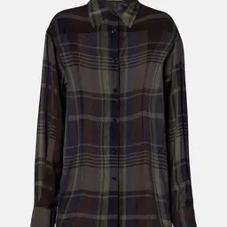 Shop The Frankie Shop Peri sheer plaid shirt | Mytheresa (US/CA)