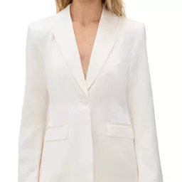 Shop Cinq a Sept Georgia Satin Stripe Cheyenne Blazer Ivory | Shopbop
