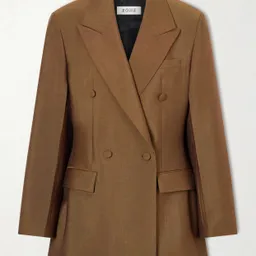 Shop ROHE - Double-breasted Wool And Mohair-blend Blazer - Brown | NET-A-PORTER (US)