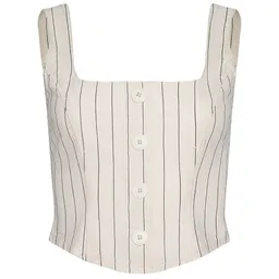 Shop Womens Saga Pinstriped Cotton Tank - Ecru Navy Stripe | Saks Fifth Avenue