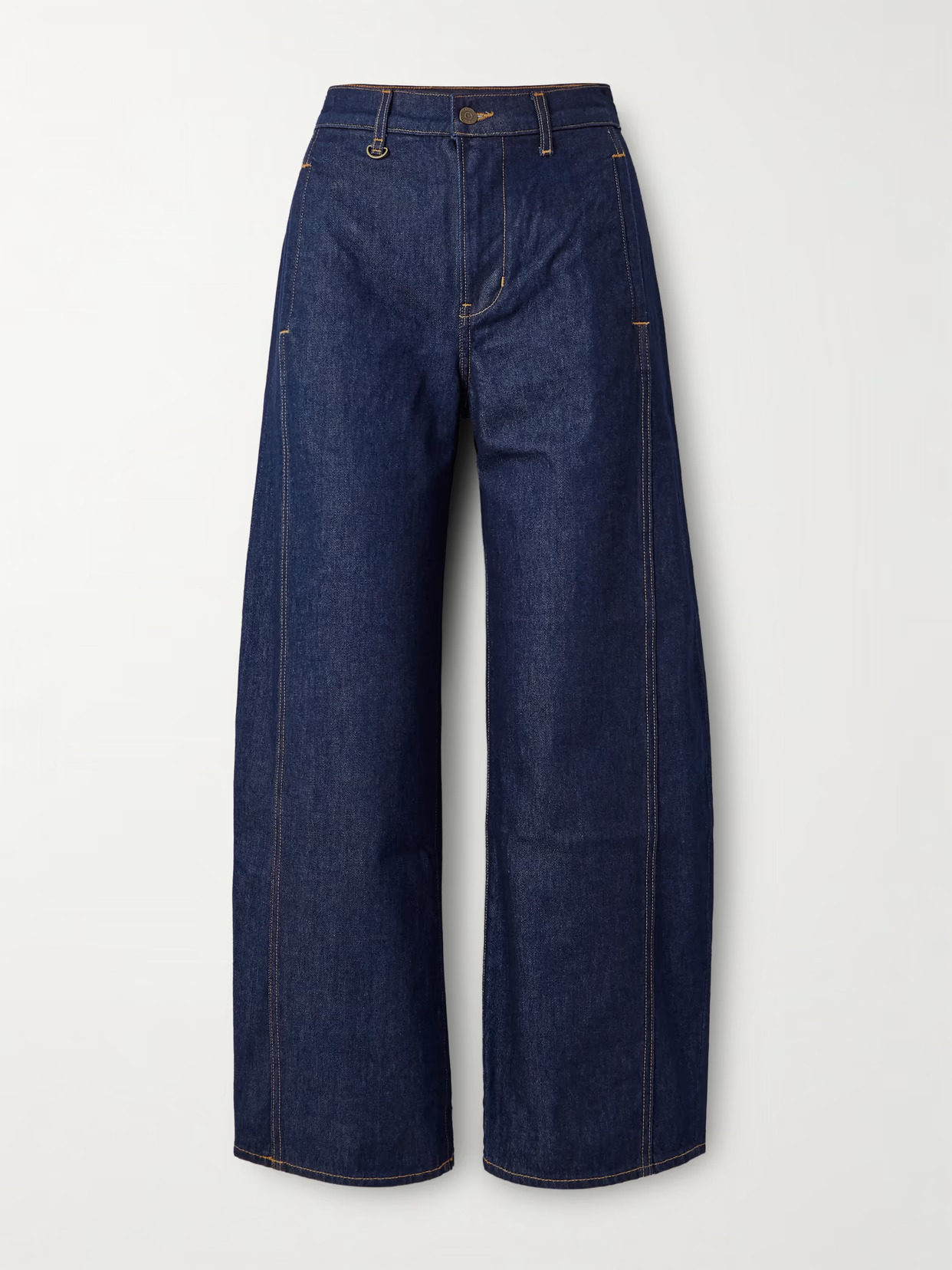 Shop Veronica Beard - Ryder High-rise Barrel-leg Jeans - Blue | NET-A-PORTER (US)