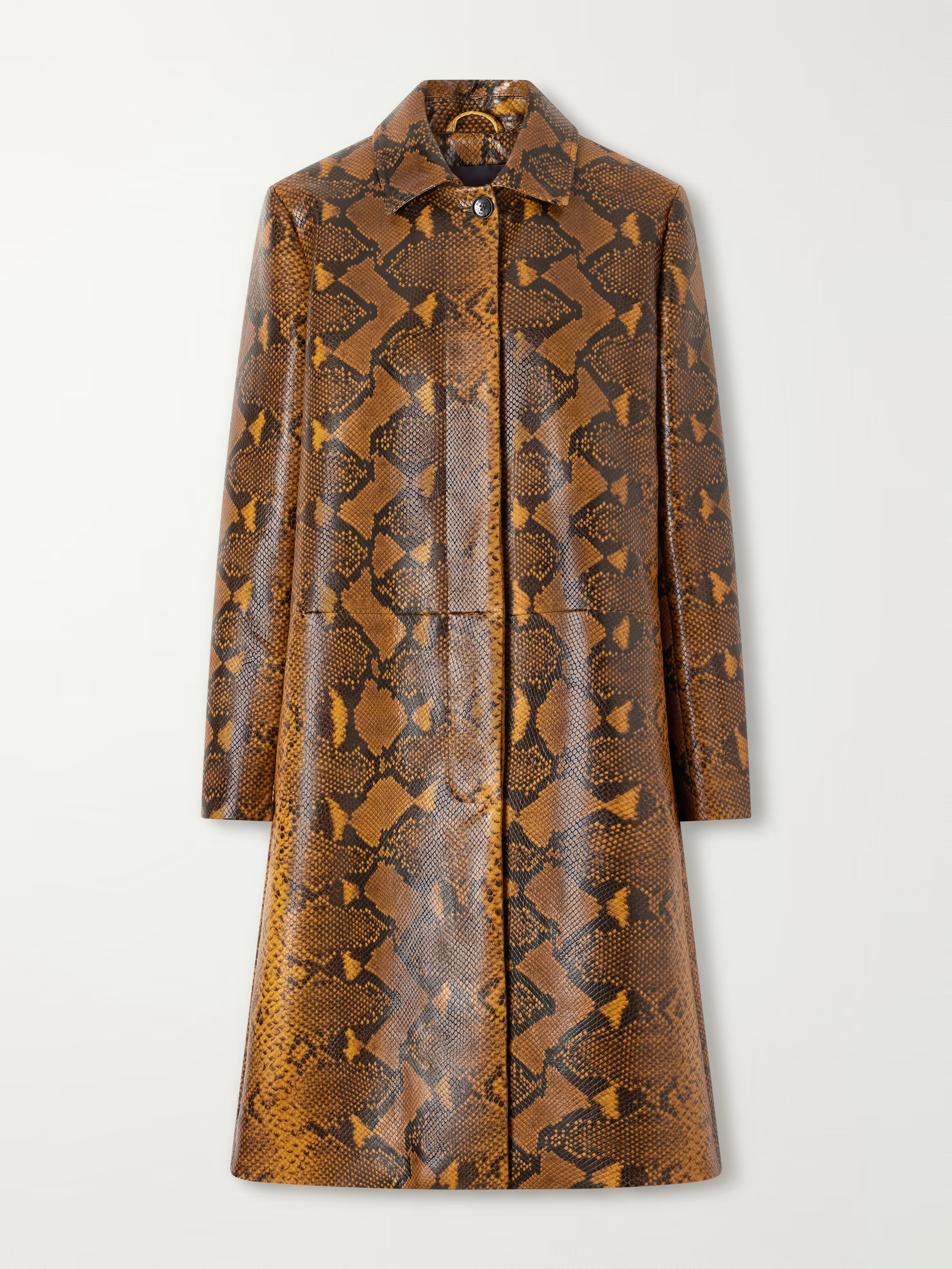 Shop Leticia snake-effect leather coat | NET-A-PORTER (US)