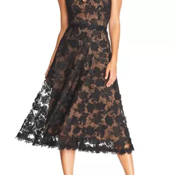 Shop Tahani Floral Embroidered Fit & Flare Midi Dress | Nordstrom