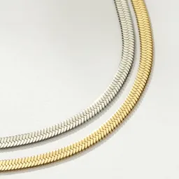 Shop Gold Double Layer Herringbone Chain Necklace | Uncommon James