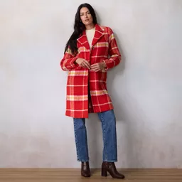 Shop Womens LC Lauren Conrad Notch Lapel Long Overcoat | Kohls