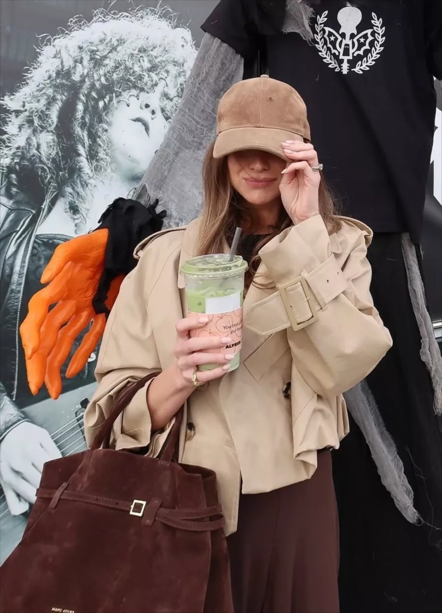 Stassi Schroeder's Suede Outfit And Bag